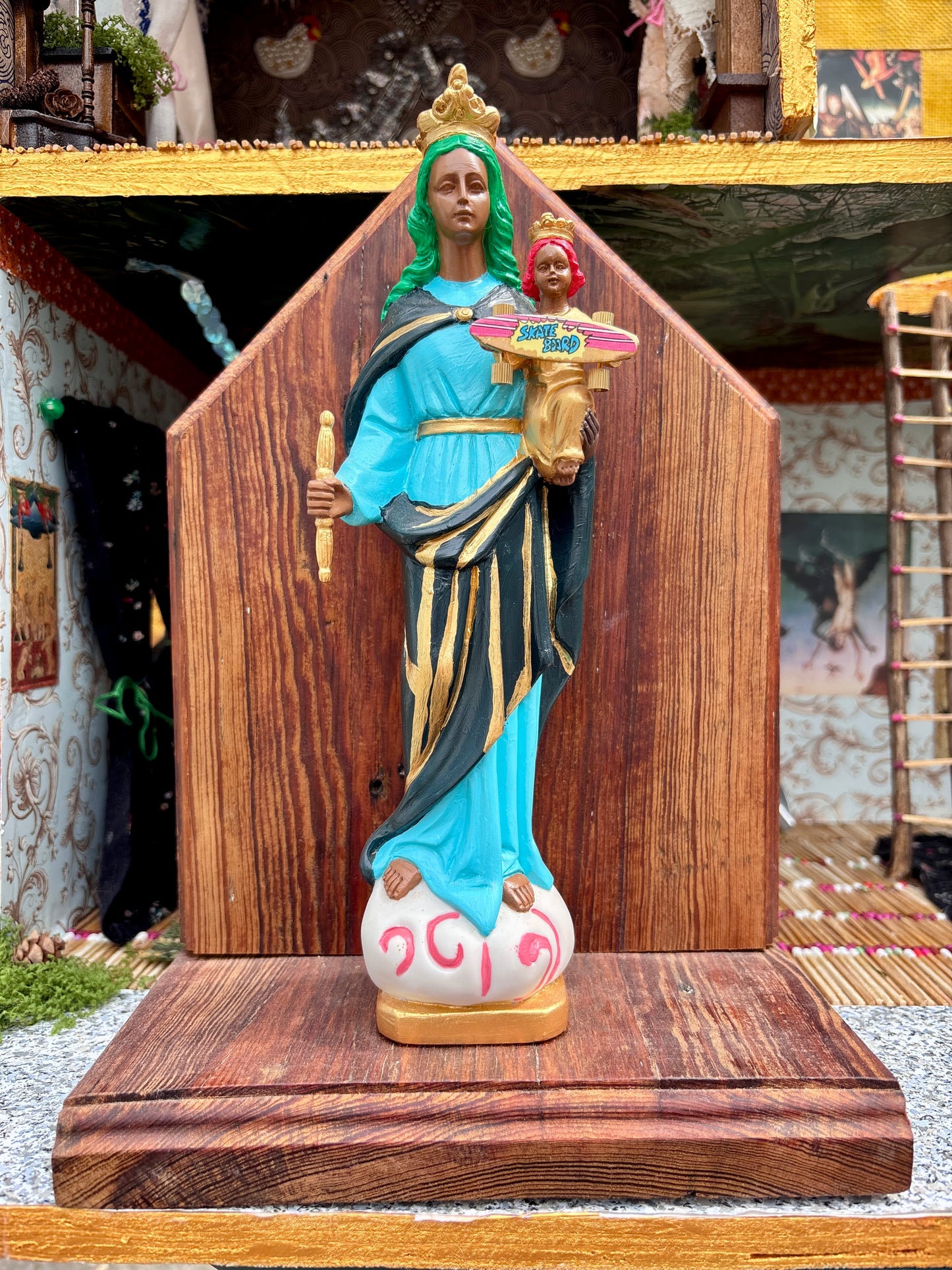 Virgin Mary & Skate Boarding Baby Jesus