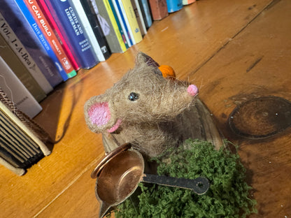 Field Mouse With A Pumpkin & A Pot