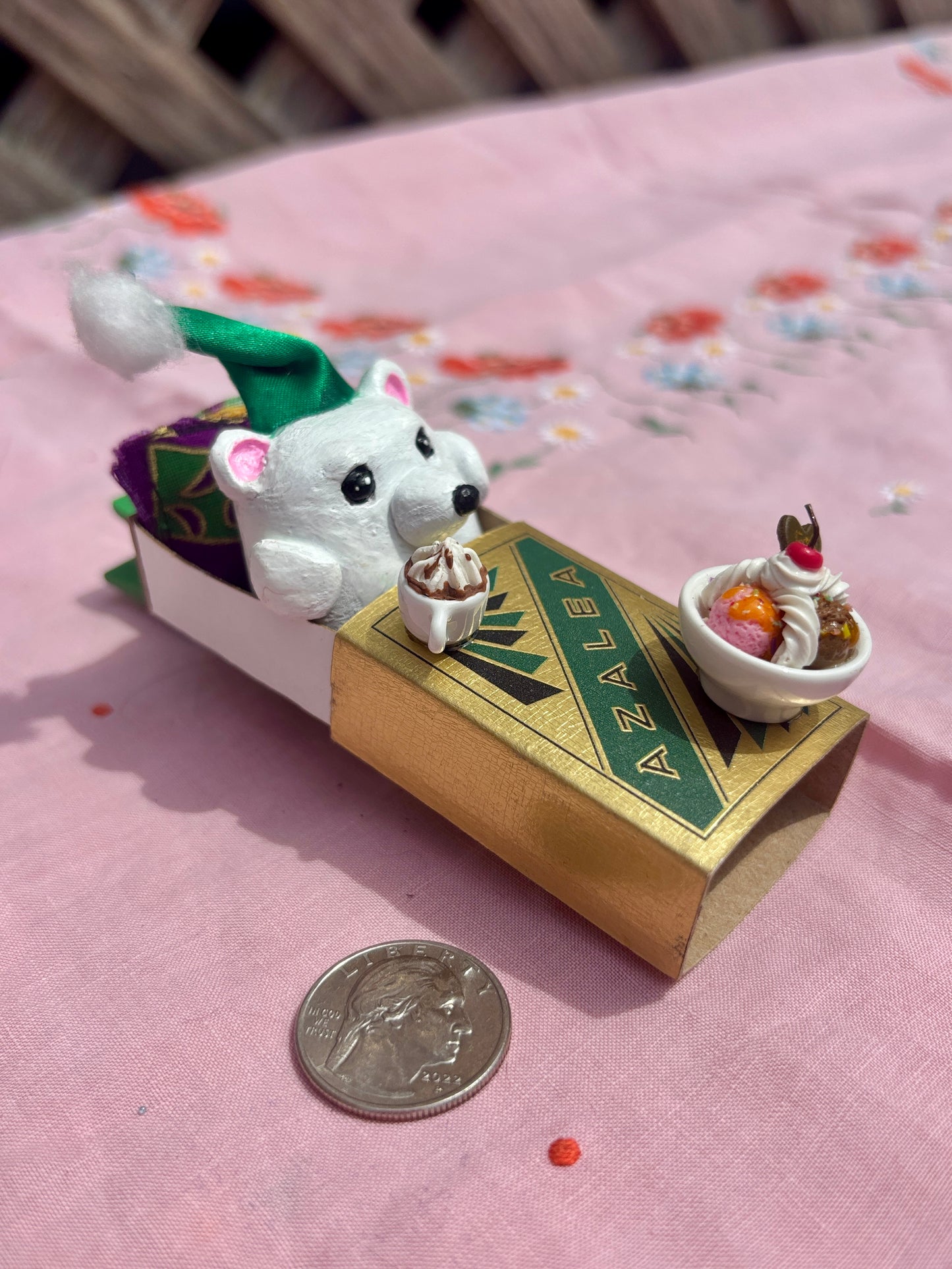 Matchbook Mini Ornament (Ice Cream Sundae Polar Bear)