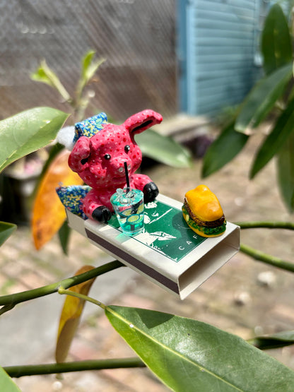 Matchbook Mini Ornament (Sandwich Piggy)