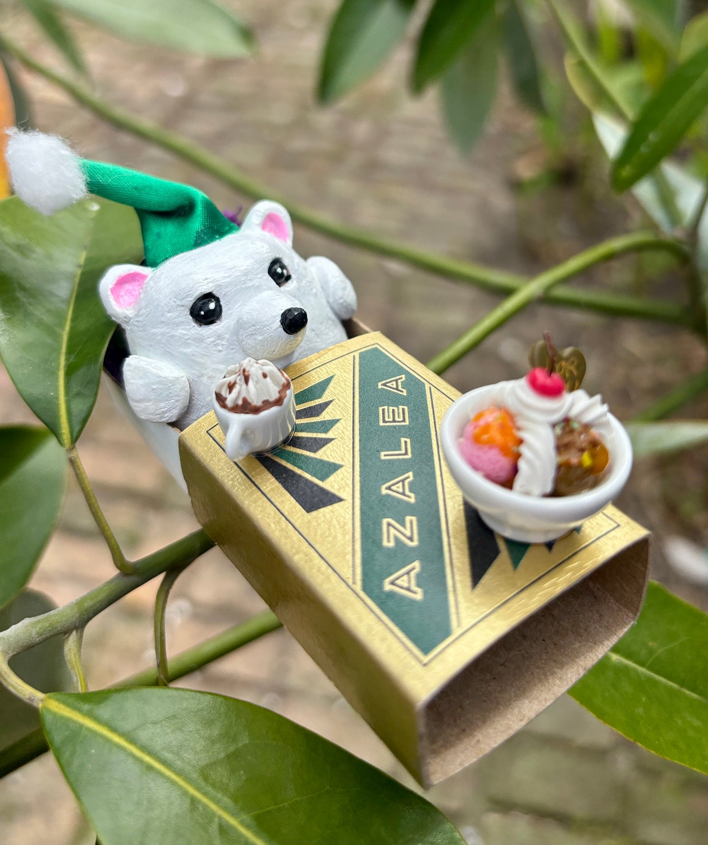 Matchbook Mini Ornament (Ice Cream Sundae Polar Bear)