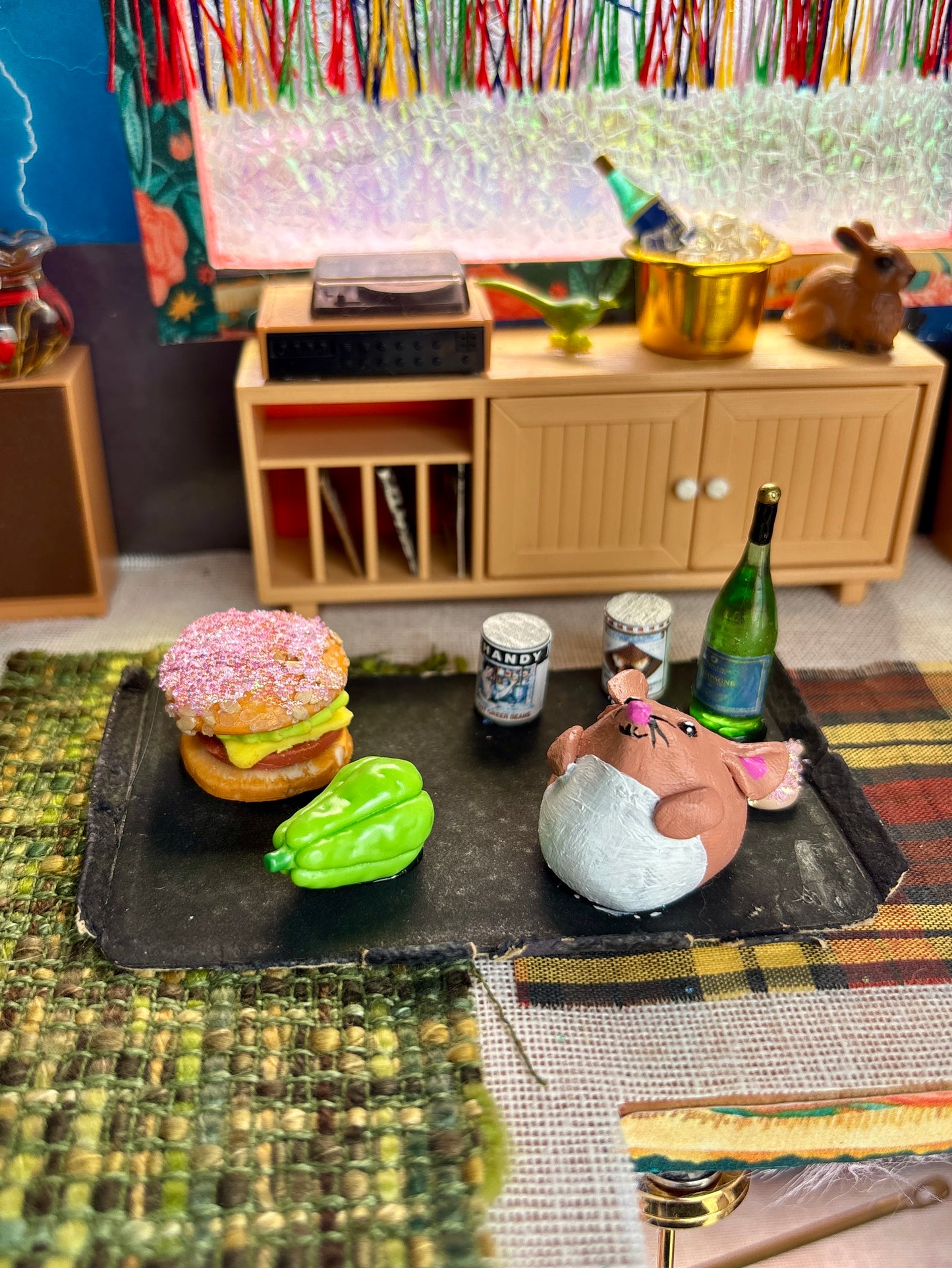 French Quarter Rat Picnic Diorama