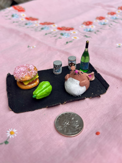 French Quarter Rat Picnic Diorama